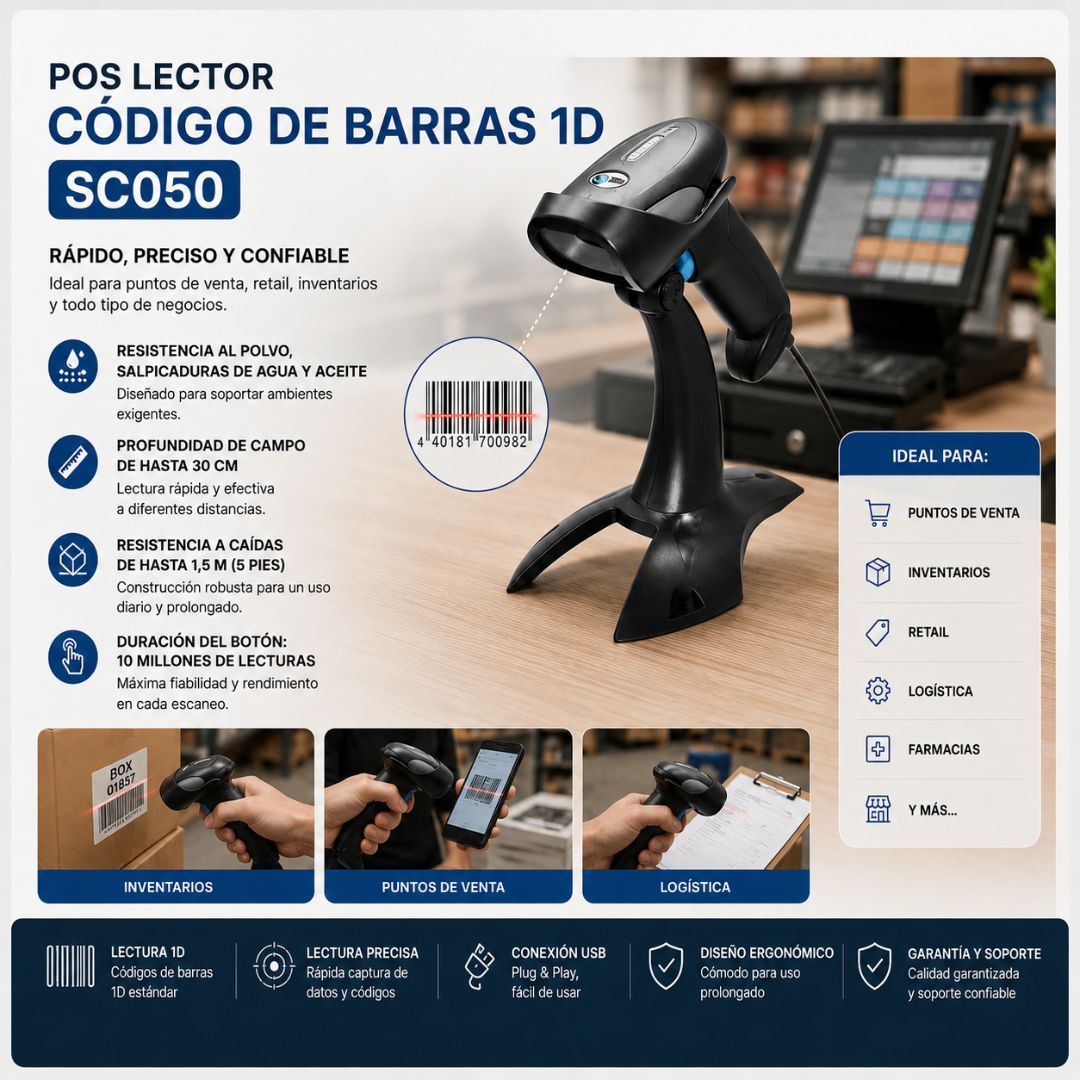 POS Lector Código de Barras 1D SC050