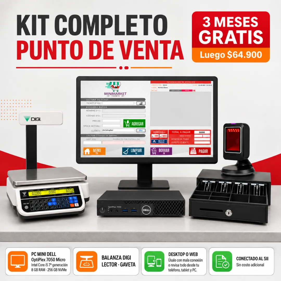 Kit Completo Punto de Venta con Sistema POS